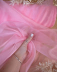 Glimmer Crystal Organza - Sweetheart Pink Color Sheer High-Quality Crystal Fabric by the Yard, Sparkle Material for Baby Shower, Romance Decor
