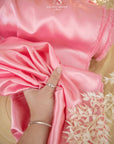 Iconic Silky Satin - Sweetheart Pink Color Soft Quality Fabric, One Way Stretch Premium Satin for Dresses, Ladies Clothing, Evening Wear