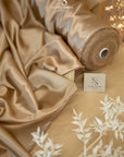 Iconic Silky Satin - Tan Brown Color High Quality Fabric 1 Way Stretch Satin for Gowns, Lingerie, Women's slips, Negligees, Decor, Dress