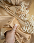 Iconic Silky Satin - Tan Brown Color High Quality Fabric 1 Way Stretch Satin for Gowns, Lingerie, Women's slips, Negligees, Decor, Dress