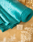 Iconic Silky Satin - Teal Blue Color Soft Premium Charmeuse Fabric One Way Stretch for Ocean-Inspired Fashion, Evening Wear, Modern Elegance DIY
