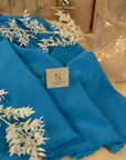 Grace - Turquoise Blue Crepe Stretch Fabric for Dresses, Suits, Interior Decor, Heavy Twill Material for Tailoring, Drapes, Creative DIY