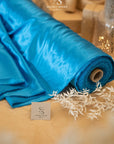 Iconic Silky Satin - Turquoise Blue Color Premium Fabric, One Way Stretch Satin for Multipurpose, Perfect for Table Runners, Pajamas, Dress making