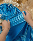 Rich - Turquoise Blue Stretch Velvet Fabric - Premium 4-Way Velour with Vibrant Color for Costumes, Decor & Creative DIY