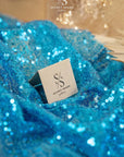 Glitz Sequin - Turquoise Color High-Quality Premium Material by the Yard, Round Shape 3mm for Stage Costumes, Event Decor, Dresses