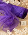 Glimmer Crystal Organza - Ultra Violet Color Sheer High-Quality Crystal Fabric by the Yard, Sparkle Material for Evening Gowns, Royal Events