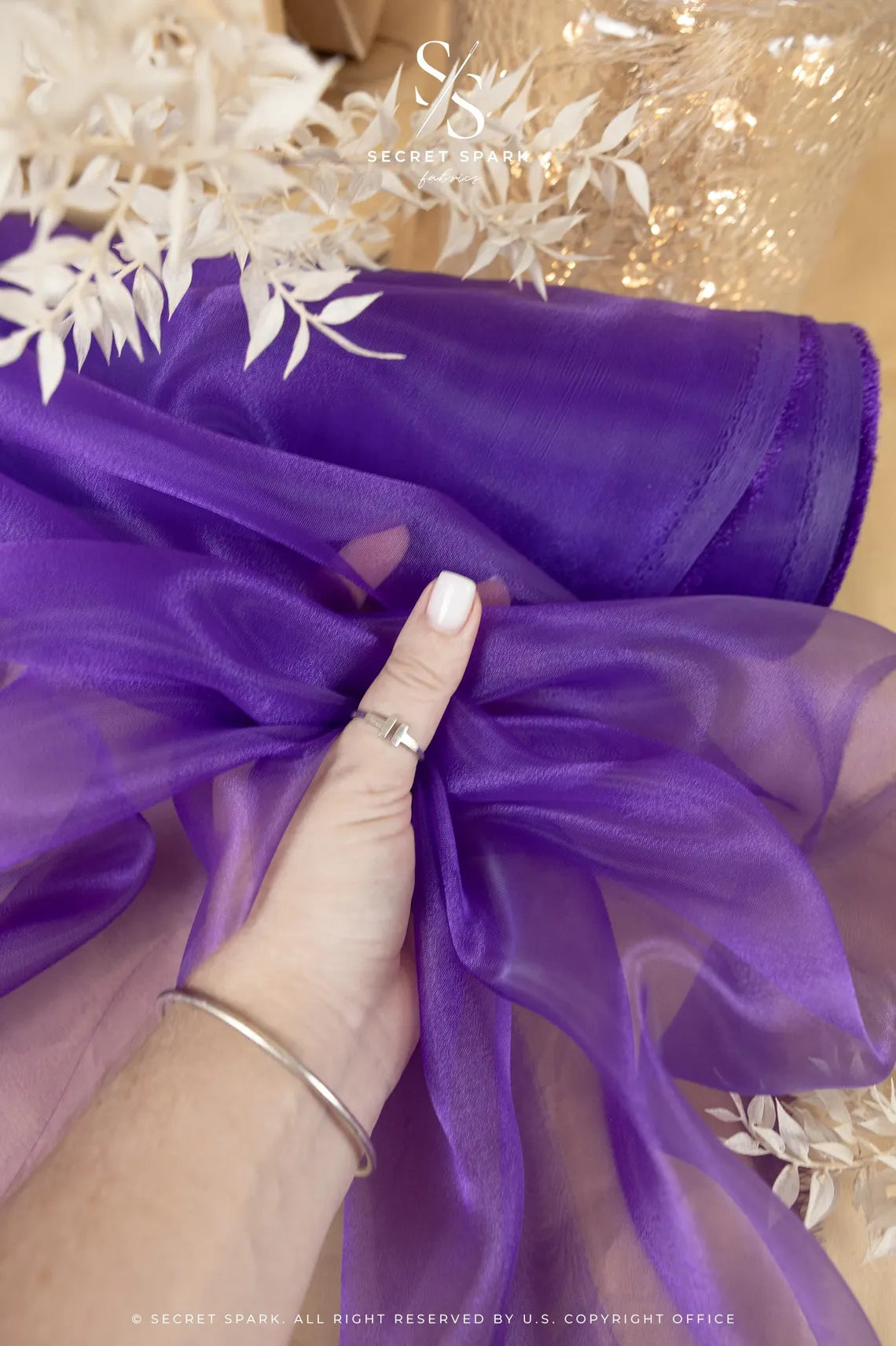 Violet/White Organza Checks