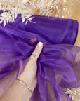 Glimmer Crystal Organza - Ultra Violet Color Sheer High-Quality Crystal Fabric by the Yard, Sparkle Material for Evening Gowns, Royal Events