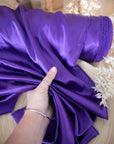 Iconic Silky Satin - Ultra Violet Color High Quality Fabric, 1 Way Stretch Satin for Gowns and Lingerie, Crafts, Dresses, Ties