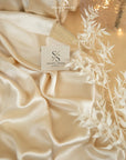 Iconic Silky Satin - Vanilla Color Quality 1 Way Stretch Fabric for Wedding, Slip Dresses, Blouses, Decor, Evening Wear