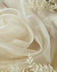Glimmer Crystal Organza - Vanilla Color Sheer High-Quality Crystal Fabric by the Yard, Sparkle Material for Bridal Events, Wedding Decor 59"
