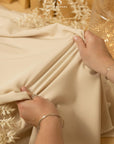 Grace - Vanilla Crepe Stretch Fabric for Sculpting Dresses & Tailored Suits, Matte Heavyweight Crepe by the Yard, Body Contouring Crepe