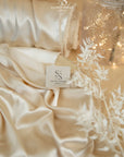 Iconic Silky Satin - Vanilla Color Quality 1 Way Stretch Fabric for Wedding, Slip Dresses, Blouses, Decor, Evening Wear