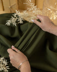 Grace - Very Dark Olive Crepe Stretch Fabric for Suits, Dresses, and Home Projects, Heavy Twill Material for Drapes, Cushions, and Tailoring
