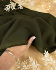 Grace - Very Dark Olive Crepe Stretch Fabric for Suits, Dresses, and Home Projects, Heavy Twill Material for Drapes, Cushions, and Tailoring