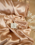 Iconic Silky Satin - Warm Tan Color Soft Quality 1 Way Stretch Fabric, Soft Satin for Women's Slips, Crafts, Ties, Handkerchiefs DIY