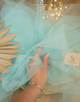 Clouds Tulle 59" - Waterfall Color Premium Quality Material by the Yard, Matte Soft Italy Tulle Mesh Fabric for Wedding Gowns & Decor, 150 cm
