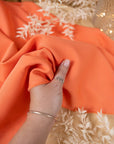 Grace - Watermelon Crepe Stretch Fabric for Vibrant Dresses & Home Decor, Orange Pink Heavy Material for Tailoring, Drapes, Statement Pieces