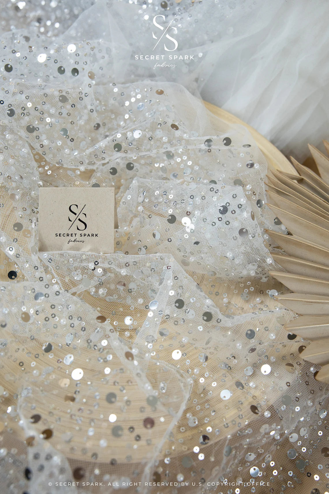 White Beaded Fabric | Crystal Beads | for Wedding & Bridal Wear Secret Spark Fabrics White Beaded Fabric | Crystal Beads | for Wedding & Bridal Wear Secret Spark Fabrics