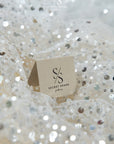 Starlight - White Silver Crystal Premium Beaded & Sequined Mesh, High Quality Bridal Material by the Yard for Wedding Gowns