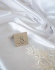 Iconic Silky Satin - White Color Premium Fabric One Way Stretch Fabric for Wedding, Evening, Slip Dresses, Engagement, Decor