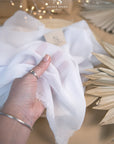 Aura Chiffon - White Color Premium Bridal Material by the Yard, Soft Matte with Classic Drape, for Wedding Gowns, Veils, Bridal Accessories