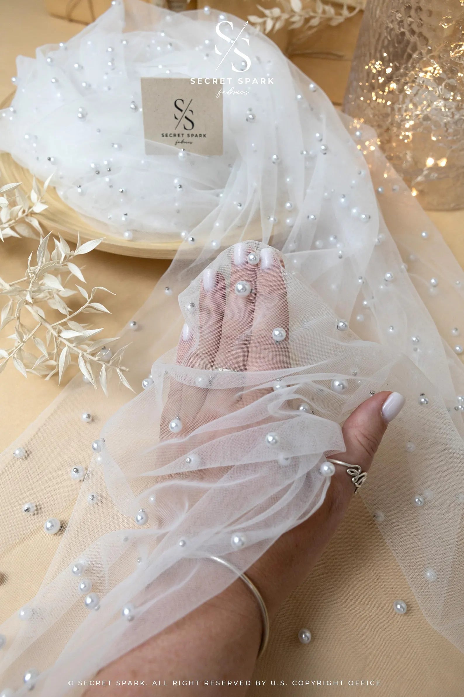 White High-End Pearl Tulle | Premium
