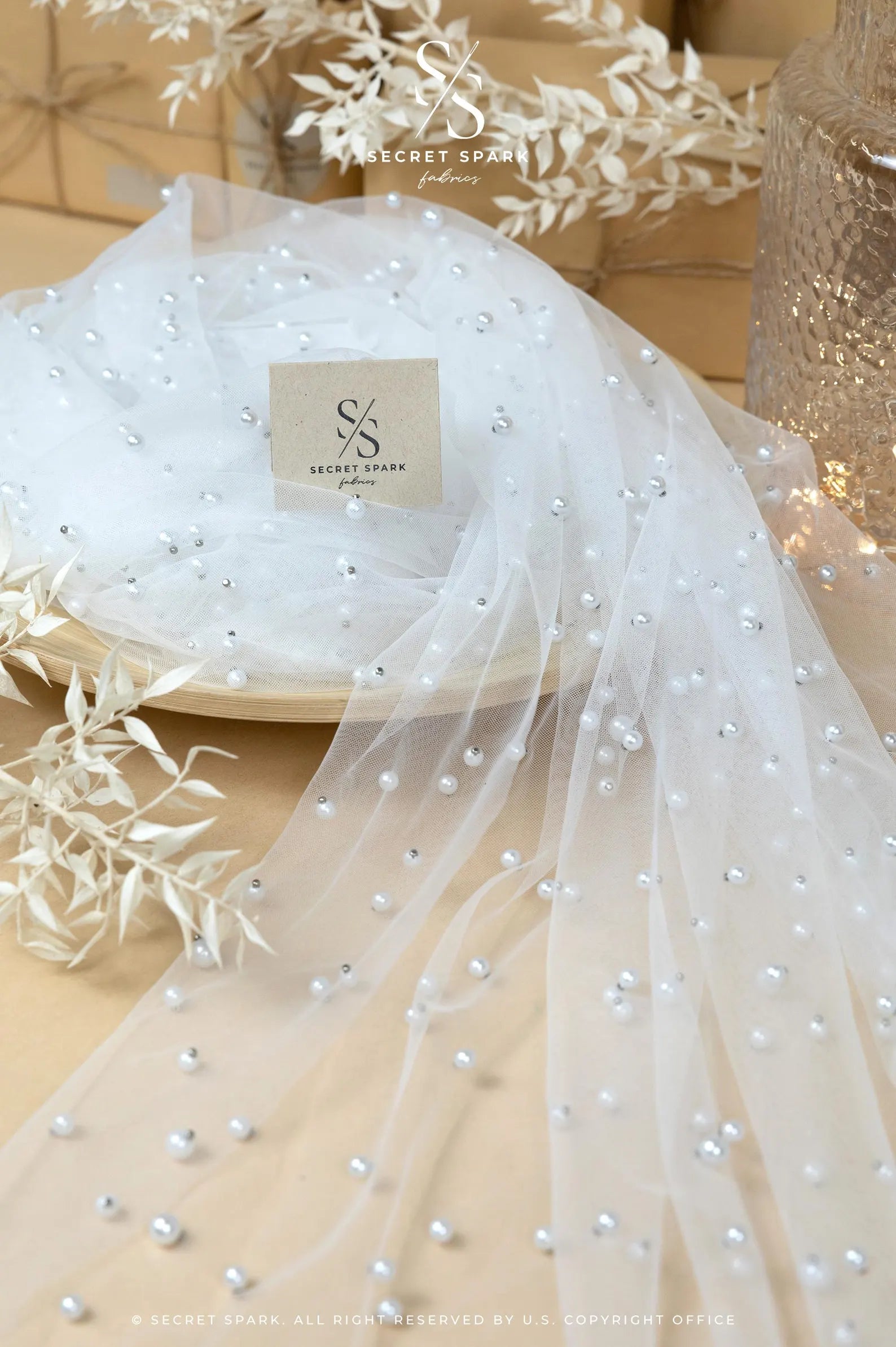 MARRYME SUMMER BABY PERL TULLE white Soft Pink High-End Pearl Mesh 