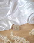 Iconic Silky Satin - White Color Premium Fabric One Way Stretch Fabric for Wedding, Evening, Slip Dresses, Engagement, Decor