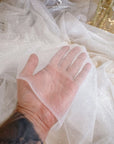 Illuminate Glitter Tulle - White Color Premium Bridal Fabric by the Yard, Sparkling Mesh for Wedding Gowns, Event Decor, 59" wide