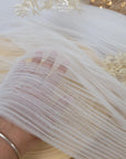 Micro Pleated - White Bridal Premium Fabric by the Yard, Handmade Textured Tulle with Irregular Pleats for Wedding Dresses, Veils