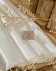 Amore - White Glossy and Sturdy Bridal Satin Fabric by the yard, Non-stretch Dense Satin Material 60" Wide, for Wedding Gown, Decor Projects