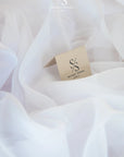 Serenity - White Bridal Matte Organza 118"-120", Premium Quality Material by the Yard for Wedding, Bridal Gowns
