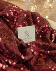 Glitz Sequin - Wine Color High-Quality Premium Material by the Yard, Round Shape 3mm for Evening Gowns, Stage Costumes, Events