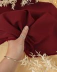 Grace - Wine Crepe Stretch Fabric for Elegant Dresses, Suits, and Home Decor, Heavyweight Twill Material for Tailoring, Drapes, Cushions