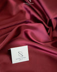 Iconic Silky Satin - Wine Color Airy & Light Weight Fabric, One Way Stretch Satin Material for Decorations, Clothing, Bulk