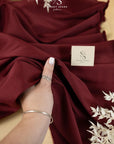 Mikado - Wine Premium Structured Satin, High-Quality Dense Material by the Yard with One-Way Stretch for Evening Wear, Special Occasions