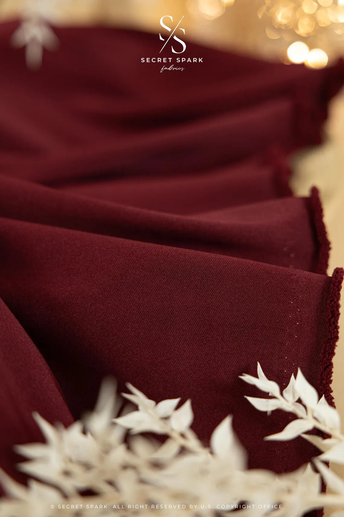 Buy Wine Mikado Satin | Dense Fabric | for Evening & Formal Use ...