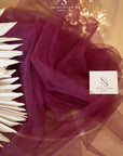 Clouds Tulle 59" - Wineberry Color Premium Quality Material by the Yard, Matte Soft Italy Tulle Mesh Fabric for Evening Gowns & Formal Events, 150 cm