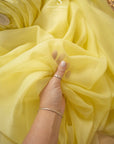 Serenity - Yellow Matte Organza 118", Premium Quality Material by the Yard for Party Decor, Summer Events