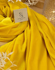 Rich - Yellow Stretch Velvet Fabric - Bright 4-Way Velour with Bold Color, Soft Drape for Costumes, Dresses, Pillows & Decor