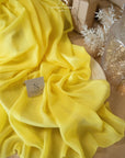 Aura Chiffon - Yellow Sun Color Premium Material by the Yard, Soft Matte with Vibrant Drape, for Summer Dresses, Beach Wear, Festival Decor