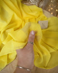 Aura Chiffon - Yellow Sun Color Premium Material by the Yard, Soft Matte with Vibrant Drape, for Summer Dresses, Beach Wear, Festival Decor