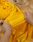Rich - Yellow Sun Stretch Velvet Fabric - Golden 4-Way Velour for Dresses, Costumes, Pillows, Fairytale Decor & Creative Projects