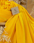 Rich - Yellow Sun Stretch Velvet Fabric - Golden 4-Way Velour for Dresses, Costumes, Pillows, Fairytale Decor & Creative Projects