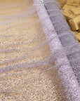 Stardust - Pastel Lavender Ombre Crystal Tulle with Gradient Sparkle and Rhinestones on Mesh Luxury Bridal Fabric by the Yard