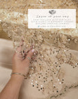 Secret Garden - Mystic Beige 3D Lace with Chiffon Flowers & Pearls – Elegant Tulle for Modern Neutrals, Bridal Jackets, Accessories, Dresses
