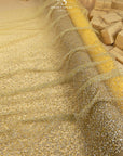 Stardust - Gold Ombre Crystal Tulle with Gradient Sparkle and Rhinestones on Mesh Luxury Bridal Fabric by the Yard