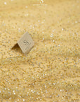 Stardust - Gold Ombre Crystal Tulle with Gradient Sparkle and Rhinestones on Mesh Luxury Bridal Fabric by the Yard
