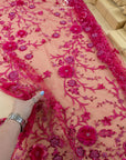 Blossom Dream - Hot Pink 3D Floral Lace - Photo 1
